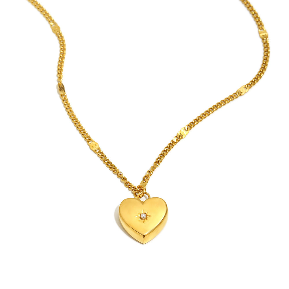 Wholesale Month Stainless steel 18K gold-plated zircon necklace